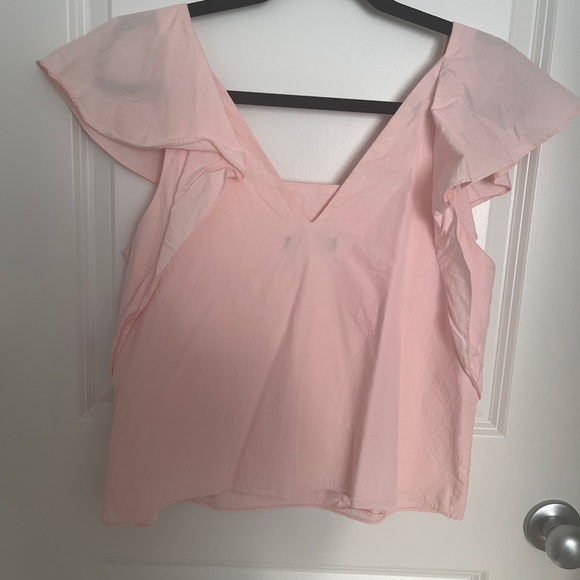 Zara Light Pink Ruffle Blouse - Picture 2 of 4